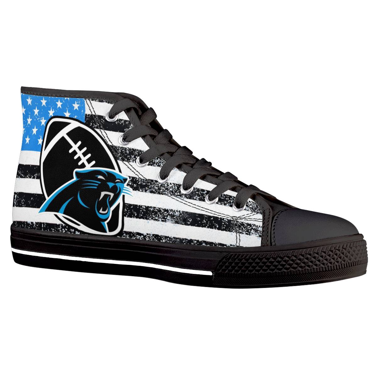 Men's Carolina Panthers High Top Canvas Sneakers 001